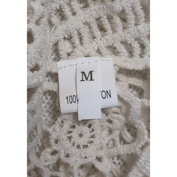 Cream Crochet Women's Swim Cover Up Dress Backless Vacation Beach Cruise Pool - Picture 6 of 7